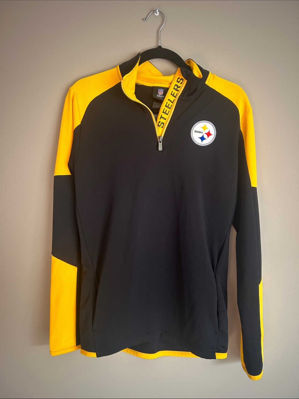 NFL Youth Black and Gold Team Apparel Quarter-Zip